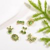 30Pcs Green Nail Rhinestones Nail Charms 3D Alloy Butterfly Cherry Crown Bow Nail Art Charm with Green Gems Crystal Shiny Nail Jewelry St Patrick’s Day Summer Women Nail Decorations