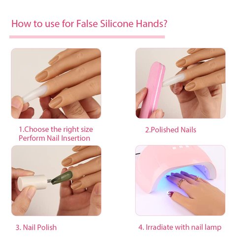 500 Pcs Extra Long Coffin Nail Tips, Natural Color Acrylic Nail Tips Full Cover Artificial False Nails for Salons and DIY Nail Art or Silicone Nail Practice Hands(10 Sizes)