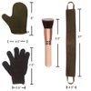 4 Pack Self Tanning Mitt Applicator Kit, with Self Tanner Mitt, Self Tan Back Applicator, Exfoliating Glove, Flat Top Face Tanner Brush, Tan mit for Self Sunless Tanner (brown)