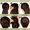 Fandamei Hair Bun Maker Set- 7 PCS Hair Donuts for Buns (1 Extra-large,2 Large,2 Medium and 2 Small), 10 Invisible Hair Nets for Buns, 20 PCS Bobby Pins, 5 PCS Hair Elastic Ties Black,Bun Maker-Brown