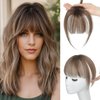Ms Taj 360° Cover Clip in Bangs Real Human Hair Fake Bangs Clip in Hair Extensions for Women Hair Bangs Clip in Human Hair for Daily Use(Ombre Brown)