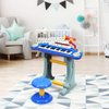 OLAKIDS Kids Piano Keyboard, 37 Keys Electronic Musical Toy with Detachable Microphone, Lights, Record, Playback, USB, MP3, Multi-Functional Piano Instrument for Toddlers Age 3+