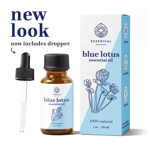 Blue Lotus Essential Oil - Premium Grade Essential Oil (1 oz.) | for Aromatherapy, Soaps, Lotions, & Candles | Vegan & Cruelty Free | Premium Packaging with Dropper