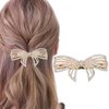 Fdesigner Crystal Bow Hair Clips Pearl Rhinestones Hair Barrette Jewelry Bowknot Hairpin Clips Wedding Bride Bow Knotted Headpieces for Women and Girls