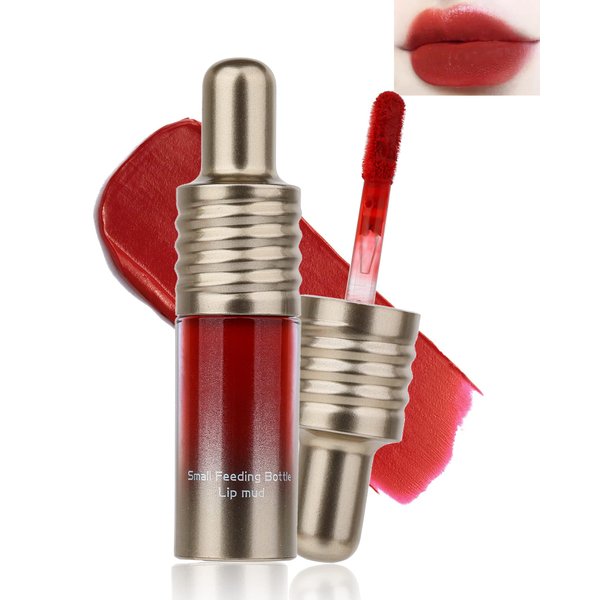 Velvet Lip Mud Tinted, Matte Lip Cream Lip Gloss, Velvet Matte Finish, Blendable High-Pigmentation Silky Creamy Texture, Lightweight, Soft, Moisturizing, Korean Lipstick Makeup Gift for Women Girl-#05