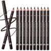 Dark Brown Eyebrow Pencils Set, 12PCS Waterproof Eye Liner Pencils，Long-lasting Dark Brown Eyeliner Pencil Set, Easy to Color Eye Brow Pencils for Women Eye Makeup Pencil