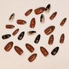 Brown Almond Press on Nails Medium Fake Nails with Leopard&Glitter Designs Fall Almond Shaped False Nails Amber Acrylic Nails Glossy Stick on Nails for Women 24Pcs