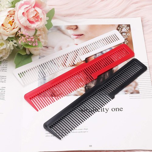 6 Pieces Hair Cutting Comb for Women, Professional Barber Combs Set All Purpose Clipper Comb Hairstylist Hair Comb for Men Stylists Home Salon (Black, White and Red)
