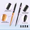 Small Mini Round Bristle Brush for Blow Drying, Professional Hair Styling Roller for Short Curly Hair, Bangs and Beard Care (2 Styles)