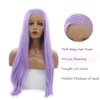 Kalisa Long Silky Straight Purple Wig Synthetic Lavender Purple Lace Frontal Wig Hair-Replacement Wigs Heat Resistant Fiber Glueless Wig for Women