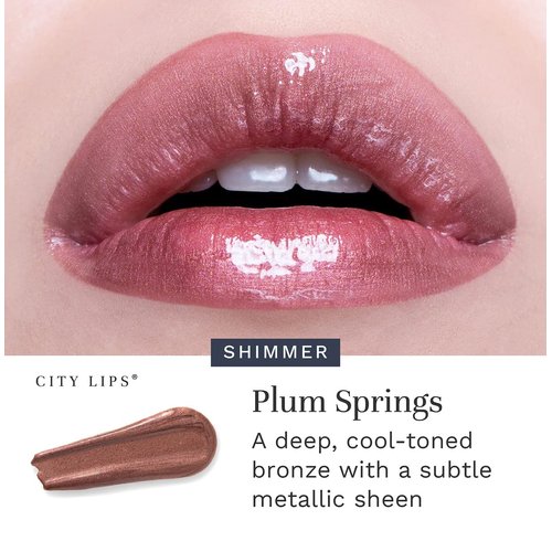 City Beauty City Lips Plumping Lip Gloss Plum Springs - High-Shine Gloss for Fuller, Younger-Looking Lips | Hydrating & Smoothing Lip Treatment Hyaluronic Acid