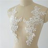 Mirror Pair Corded Lace Applique Embroidery Flower Leaf Ivory Lace Motif Wedding Dress DIY Accessories Lace Decoration