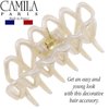Camila Paris CP3526 French Small Hair Clips for Women Thick Hair for Long Curly Wavy Hair, Girls Hair Claw Clip, Durable Styling Big Claw Clip for Thick Hair, Strong Hold No Slip Grip, Made in France