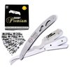 ProMax Professional Straight Edge Razor-Barber Razor with 100 Derby Blades-Close Shaving Men's Manual Shaver Safety Stainless Steel-160-10031