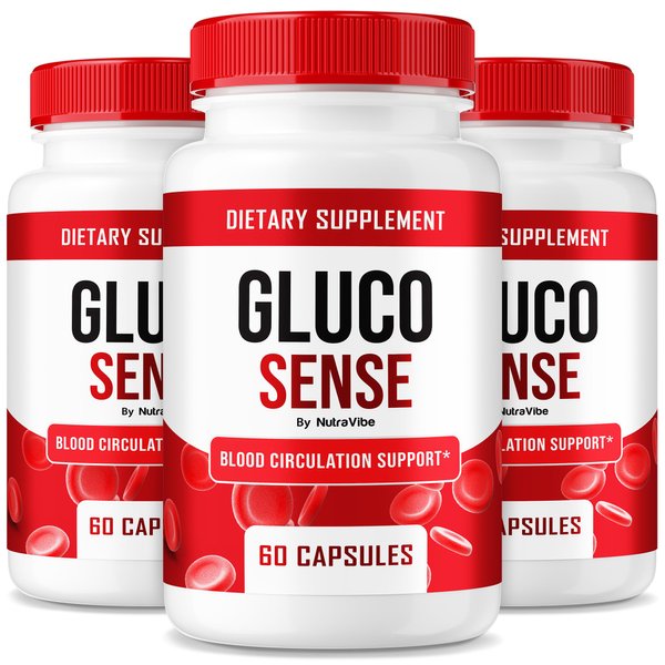 (3 Pack) GlucoSense – Official Gluco Sense Formula with Clean, Premium Blend to Help Support Healthy Circulation, Natural Flow & Balanced Levels | Just 2 Easy-to-Swallow Pills Daily (180 Capsules)