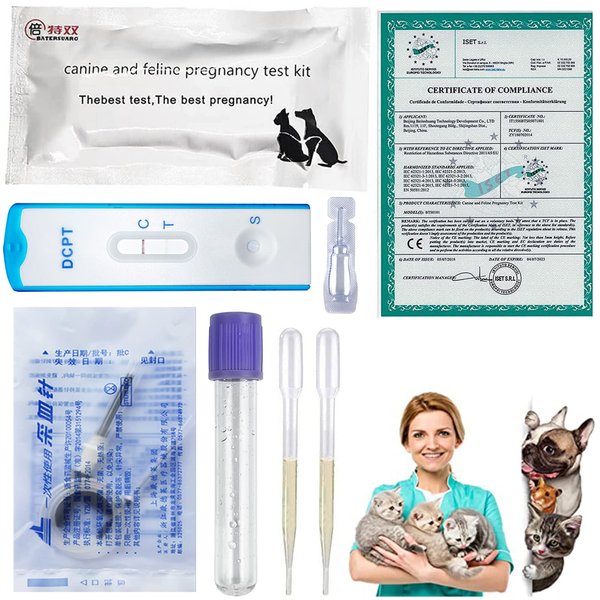 Pet Dog Pregnancy Pregnant Test Paper Strip,Fast and Accurate Detection Includes All Required Accessories,for Dog Cat Veterinaria Disposable Pet Clinic Equipment (1pcs)