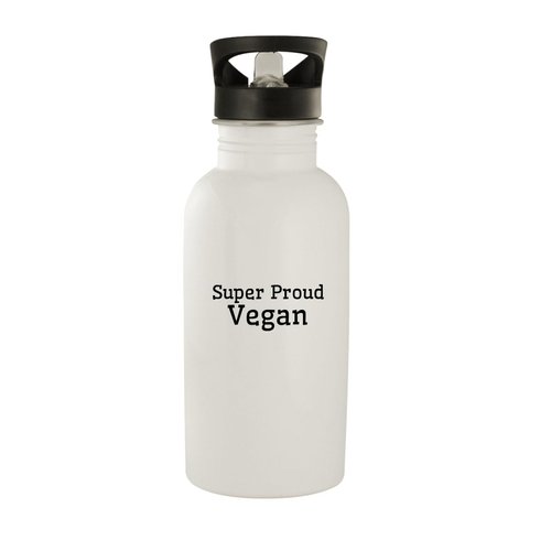 Molandra Products Super Proud Vegan - Stainless Steel 20oz Water Bottle, White