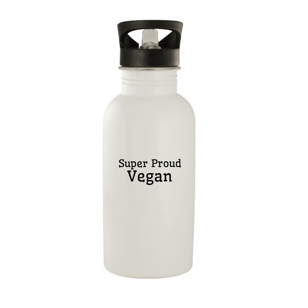 Molandra Products Super Proud Vegan - Stainless Steel 20oz Water Bottle, White