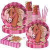 Horse Birthday Party Supplies-Complete Pack Horse Party Tableware Set Including Horse Party Plates Cups Napkins Straws Serves 16 for Girls Horse Birthday Baby Shower Decorations
