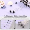 Rustark 40 Pcs Black Crystal Hair Pins Rose Flower Rhinestone Hair Clips U Shaped Hair Pins Bobby Pins Bun Hairpins for Wedding Bridal Women Hair Jewelry Accessories with Storage Case