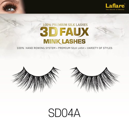Laflare Silk Lashes 3D FAUX MINK Eyelashes, Light, Reusable, Handmade, Natural Looking, Professional Easy to Apply Eyelashes in a Knitted Style1-3 PACKS BUNDLE SPECIA(3, SD04A)