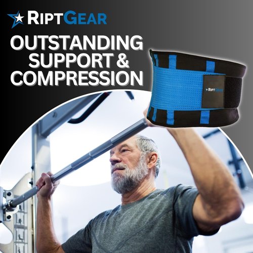 RiptGear Back Brace for Lower Back Pain Relief - Breathable Back Brace for Men and Women - Ideal for Lifting, Work, Sciatica, Herniated Disc, and Lumbar Support - Blue, XXXL (Waist: 44"-47")