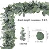 Winlyn 5.9' Long Faux Leaves Greenery Artificial Silver Dollar Eucalyptus Garland in Grey Green Wedding Arch Swag Backdrop Garland Doorways Table Runner Garland Indoor Outdoor