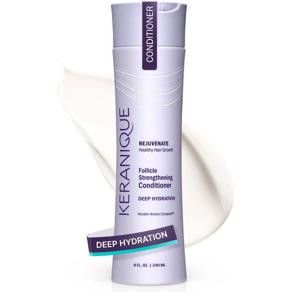 Keranique Keratin Conditioner Deep Hydration for Hair Growth and Thinning Hair, Volumizing, 8 Ounce