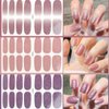 Mother's Day Gifts 8 Sheets Elegant Nail Polish Stickers & 3 Pieces Nail File,Self-Adhesive Nail Art Decals Strips Manicure Kits Nail Art Designs for Women Girls(Pure Colors)