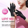 modelones UV Gloves for Nails, Professional UPF99+ UV Protection Gloves for Gel Manicures, Fingerless UV Light Gloves for Gel Nails, Anti UV Gloves for Gel Nail Lamp, Protect Your Skin from UV Harm
