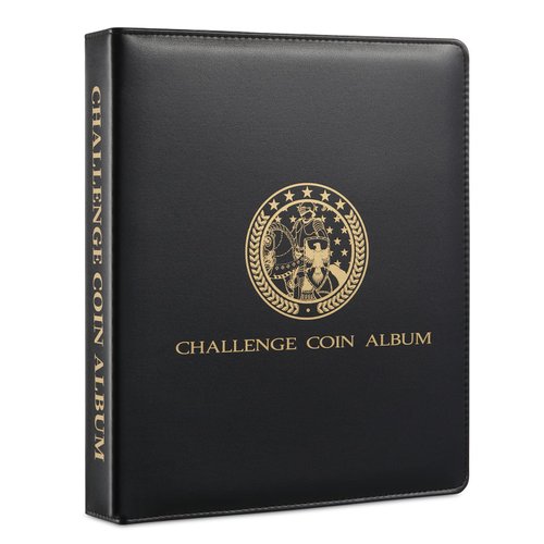 MUDOR Challenge Coin Collection Holder Album for Collectors, Military Challenge Coin Collection Book, Challenge Coin Display Holds 114 Coins, Medallions, Badges, Tokens, Casino Chips