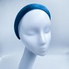 FunCosta velvet padded headband wide puffy headbands for women girls vintage sponge hair band trendy and cute hair accessories (Prussian Blue)