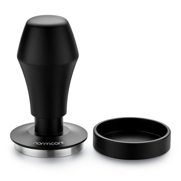 Normcore Coffee Tamper 51.5mm - Spring-loaded Tamper - Barista Tools - Barista Tools - Barista Coffee Tamper with Anodized Aluminum Tamper Stand Holder - Stainless Steel Flat Base