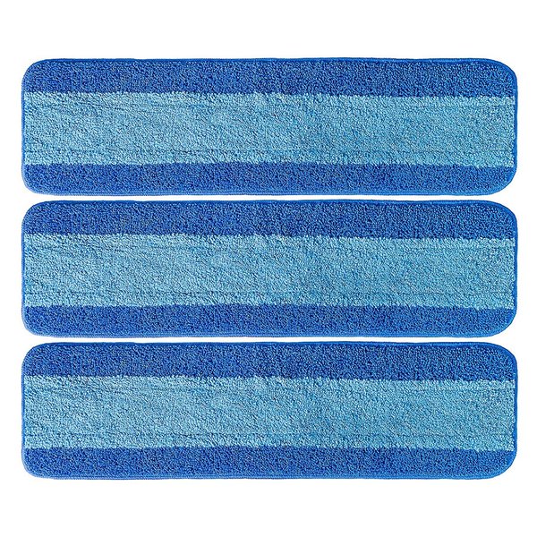3 Pack for Bona Microfiber Cleaning Pad, Microfiber Mop Pads Compatible with Bona Mop for Bona Hardwood Floor Cleaner 18 Inch
