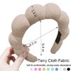 AOENJIE Spa Headbands for Washing Face or Makeup, Sponge Bubble Skincare Headbands, Puffy Terry Cloth Hairband for Women, Skin Care Makeup Headwear Hair Accessories for Girls (Coffee)