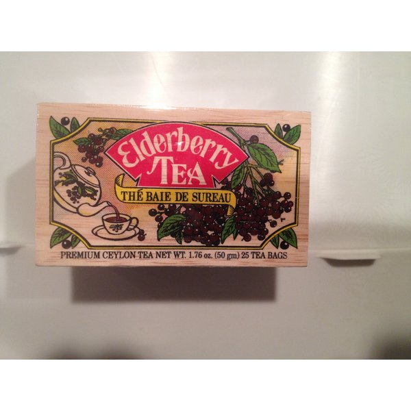 Elderberry Tea 25 Tea Bags Sealed in Decorative Wooden Box