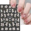 6 Sheets 5D Embossed Sakura Flower Nail Stickers For Nail Art,Cherry Blossom Petals Nail Design Nail Art Stickers Spring Floral Nail Decals Pink Flowers Nail Sticker For Nail Supplies Nail Accessories