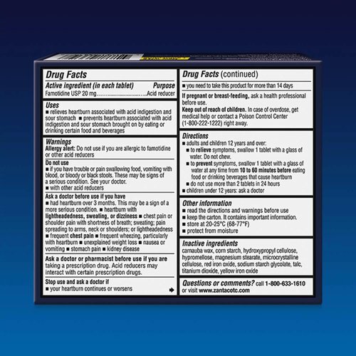 Zantac 360 Maximum Strength Tablets, 50 Count, Heartburn Prevention and Relief, 20 mg Tablets