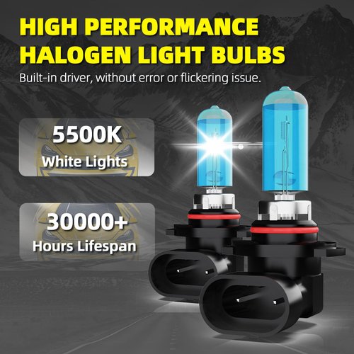 DMEPUGI Headlight Bulbs Fit For Chevy Volt 2011-2015,9012 High Low Dual Beam Combo,Super Bright 5500K White Light High Performance Halogen Light Bulbs,2PCS