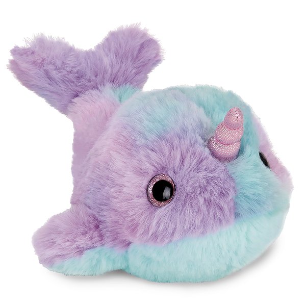Bearington Lil Groovy Plush Stuffed Animal Rainbow Narwhal, 8 inches