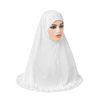 Women Glitter Rhinestone Muslim Turban Hijab Cap Modesty Long Head Wrap Scarf Shawl White