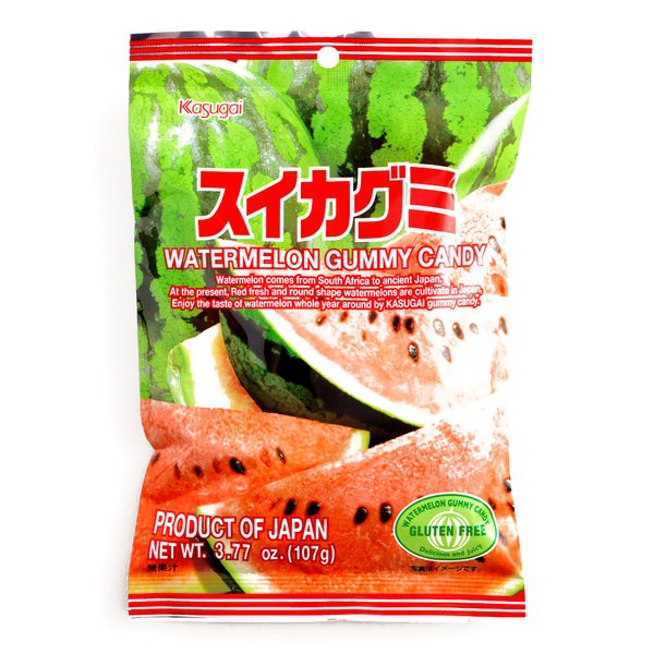 Kasugai Watermelon Gummy Candy 3.77 oz each (2 Items Per Order)