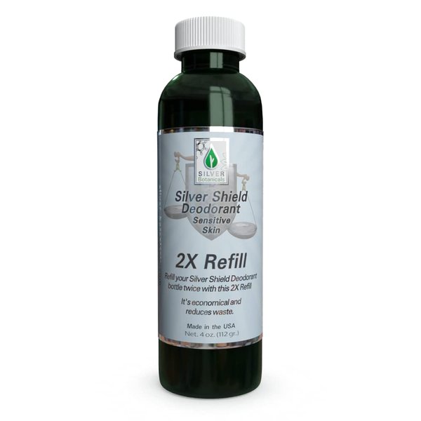 Silver Shield Deodorant - Sensitive Skin Formula - 2X Refill, All Natural Colloidal Silver Deodorant, 4 oz.