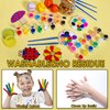 12PCS Mini Paint Set,Kids Paint Bulk Set,Washable Acrylic Paint Strips Set for Kids & Adults,24 Filled Paint Strips in 12 Colors,24 Brushes 12 Mixing Palettes Perfect for Home Classroom Party Favors