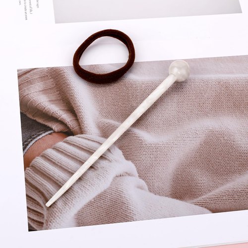 Acetate Hair Sticks, 7.4 Inch Creamy-White Hair Stick for Long Hair, Vintage Hair Sticks for Buns Hair Chopsticks Styling Pin Hairpin Acetate Hair Pin Retro Hairpins Disk for Women Long Hair