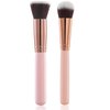 2pcs Face Self Tanning Brush Kabuki Brush for Self Tan Sunless Tanning, Self Tanner brush Applicator, Flat Top Brush Face and Blending Brush, Easy Self Tan Applicator for Face (pink)