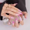 6 Packs (144 Pcs) Medium Press On Nails Almond False Nails with Designs Fake Nails with Glue On Nails Set Stick On Nails for Women and Girls…