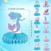 12Pcs Little Mermaid Party Decorations, Mermaid Birthday Honeycomb Decor Table Centerpieces Under the Sea Party Decorations, Ocean Themed Party Decors for Baby Shower Children Birthday Party Supplies