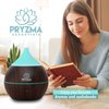 Pryzma Essentials All in One Bluetooth Speaker Aromatherapy Smart Essential Oil Diffuser, 7 LED Therapy Night Light, 200ml Cool Mist Ultrasonic Humidifier, Wood Grain and Waterless Auto Shut-off
