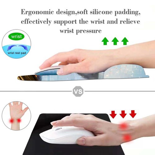 Funny Cat Mouse Pad Wrist Support | Ergonomic Gel Mouse Pad with Wrist Rest | Comfortable Computer Mouse Pad for Laptop | Pain Relief Mousepad with Non-Slip PU Base | Gaming Mouse Pad for Computer